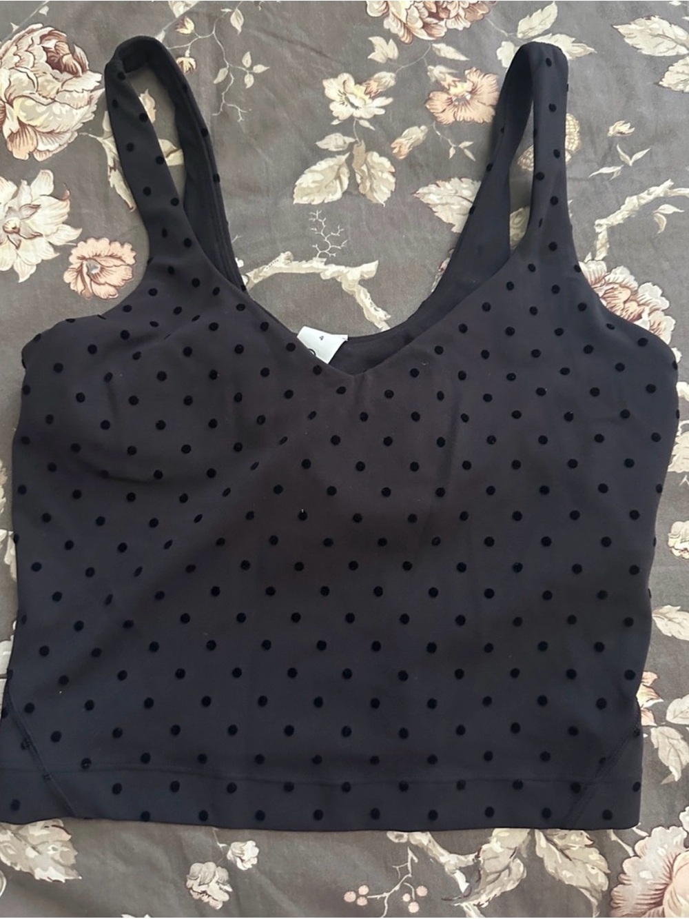lululemon athletica Black Polka Dot Tank Top 4 S polka flock